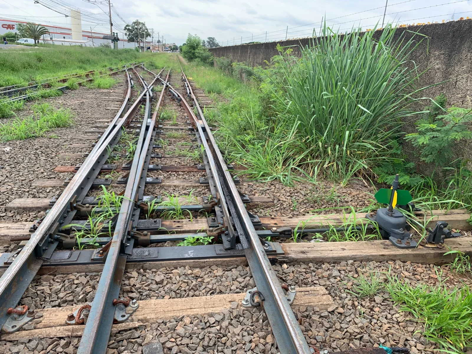 Aparelho de mudança de via fabricado pela AMV Brasil Ferrovias